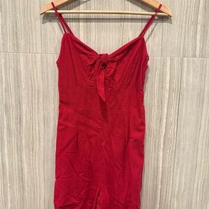 DO+BE Vibrant Red Tie-Front Top